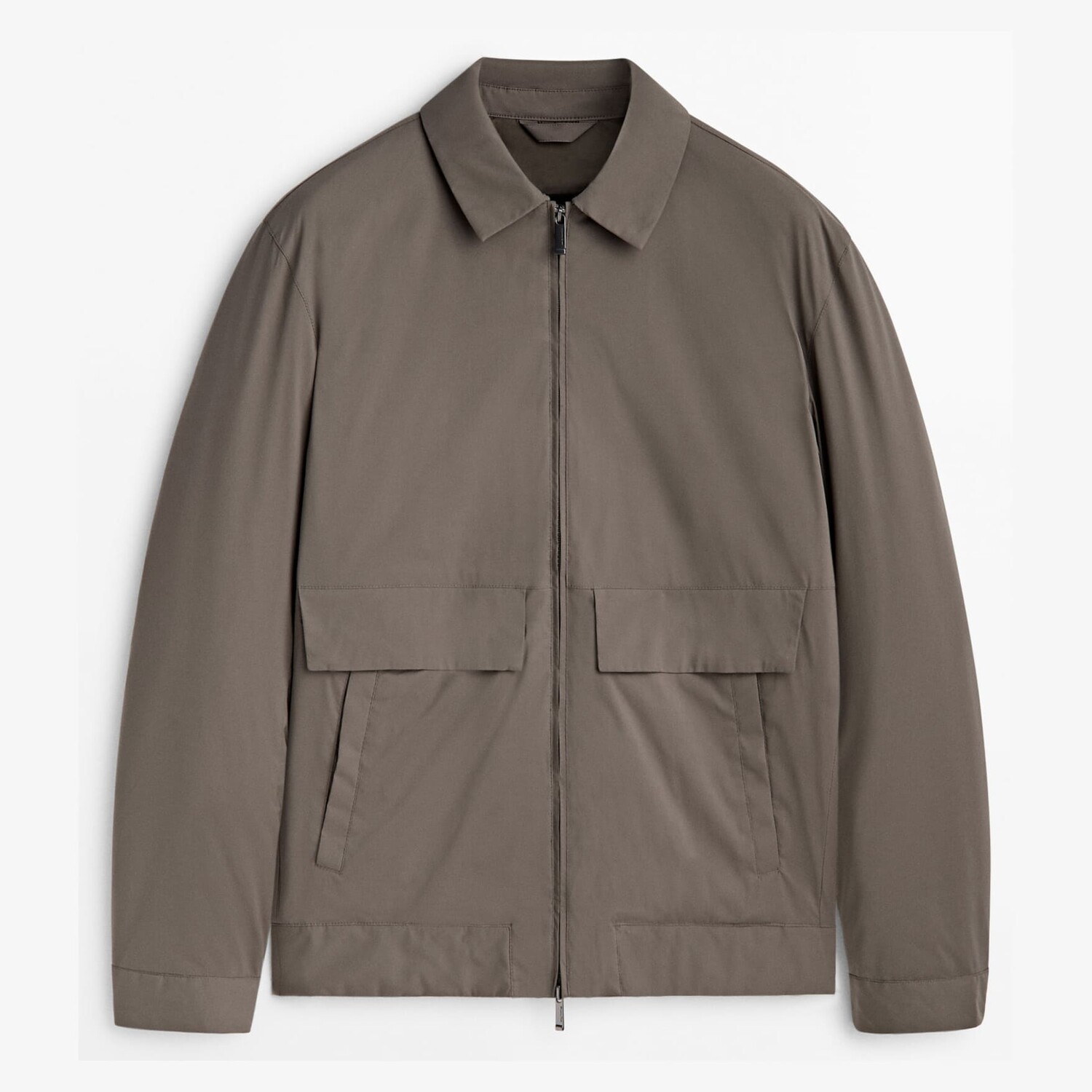 

Куртка Massimo Dutti Ultra-lightweight With Down And Feather Padding, серо-бежевый