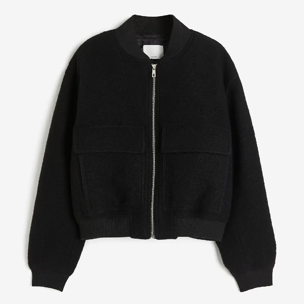 

Куртка H&M Wool-blend Bomber, черный