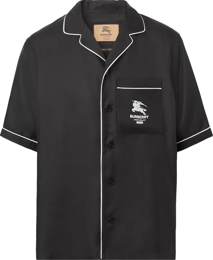 Рубашка Supreme x Burberry Icon Stripe Silk Pyjama Shirt (Burberry Exclusive) 'Black', черный