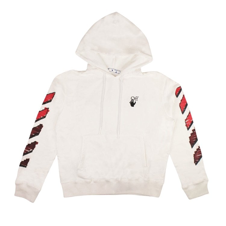 Худи Off-White Marker Slim Hoodie 'White/Red', белый - фото