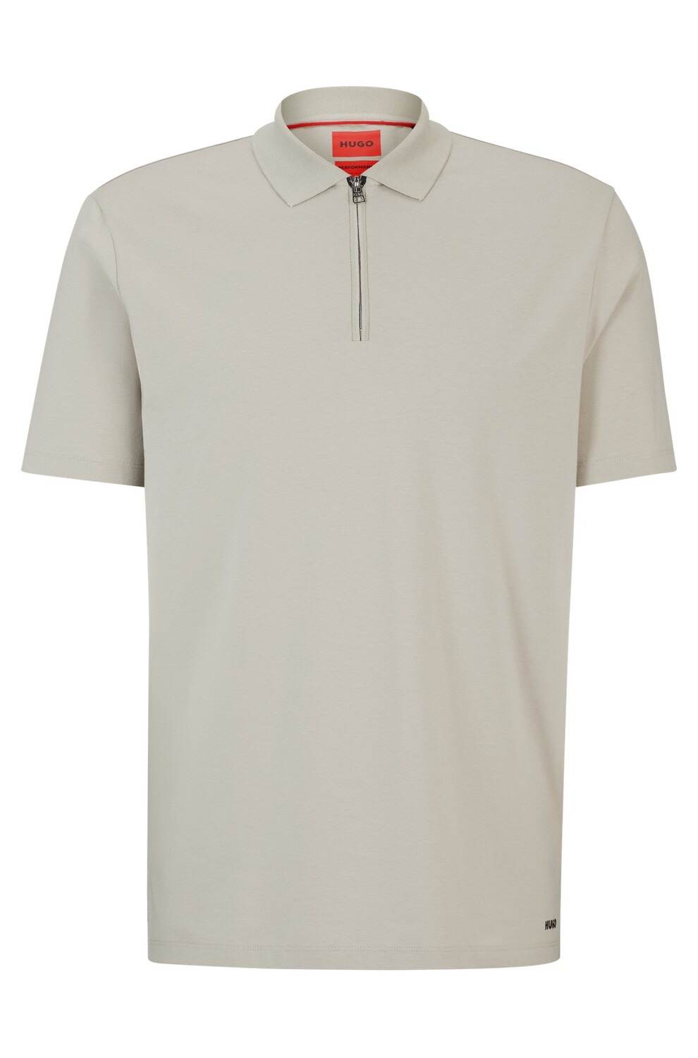 

Футболка поло Hugo Cotton-blend Polo With Zip Placket, светло-серый