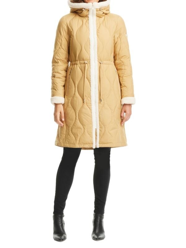

Длинная Парка Kate Spade New York с отделкой из искусственной овчины, camel