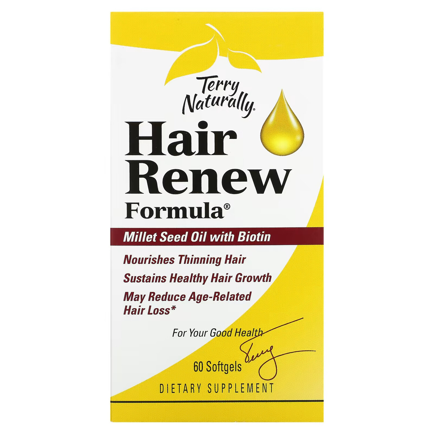 

Terry Naturally, Terry Naturally, Hair Renew Formula, формула восстановления волос, 60 желатиновых капсул