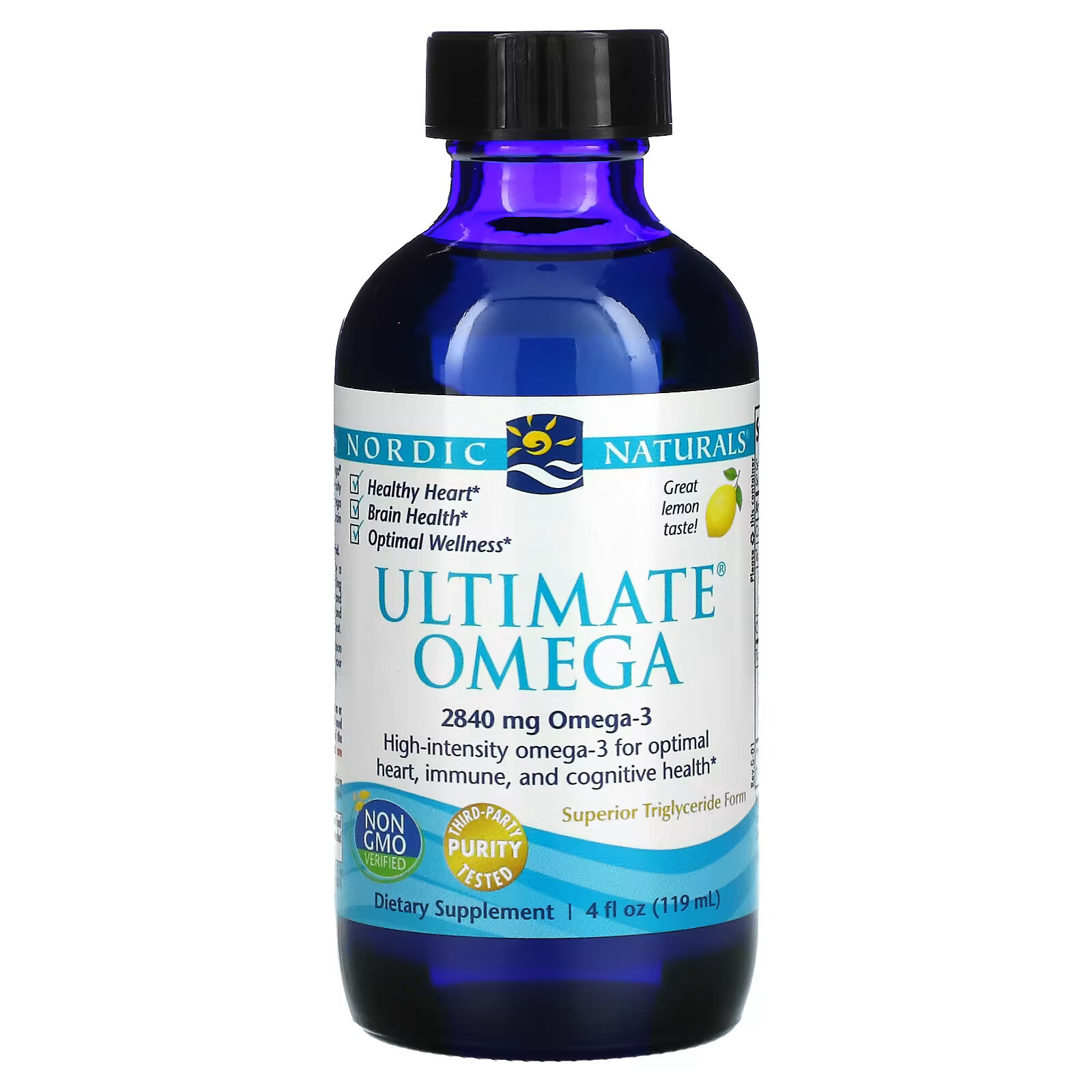 Nordic Naturals, Ultimate Omega, со вкусом лимона, 2840 мг, 119 мл (4 жидк. унции) - фото