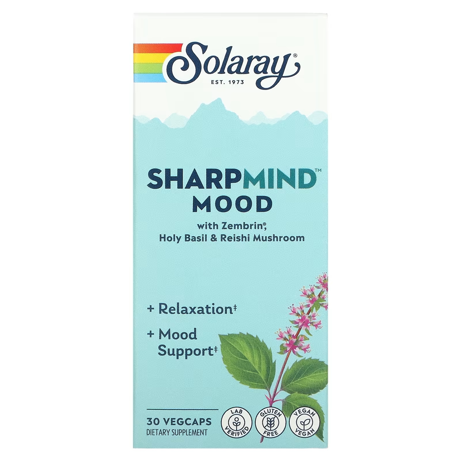 Пищевая Добавка Solaray SharpMind Mood, 30 растительных капсул mood support со зверобоем 90 растительных капсул