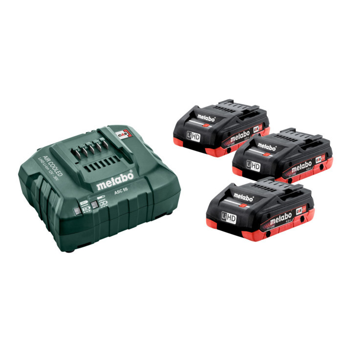 

Базовый комплект Metabo 3 x LiHD 4,0 А·ч