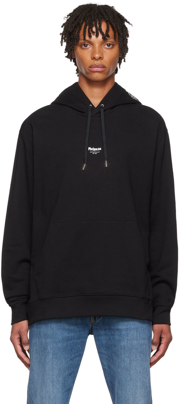 

Черный худи из хлопка Alexander McQueen