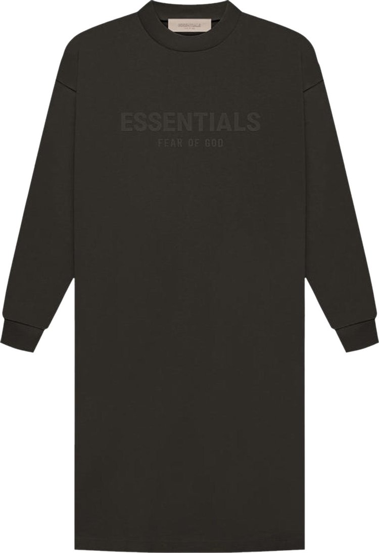 

Платье Fear of God Essentials Long-Sleeve Tee Dress 'Off Black', черный