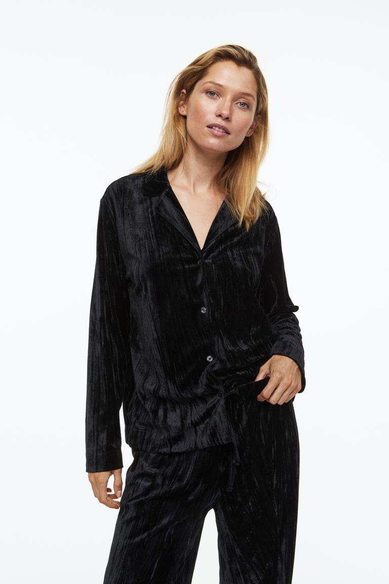 

Велюровая ночная рубашка H&M, черный