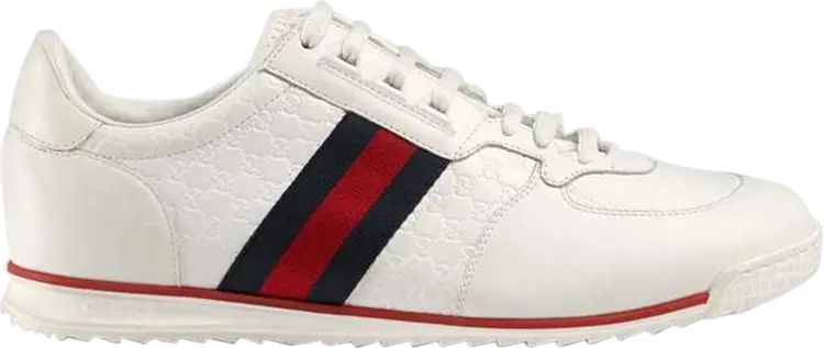 

Кроссовки Gucci Leather Web Sneaker White, белый