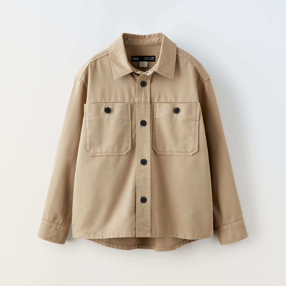 Куртка-рубашка Zara True Neutrals Heavy Weight, светло-коричневый юбка zara true neutrals pleated midi коричневый