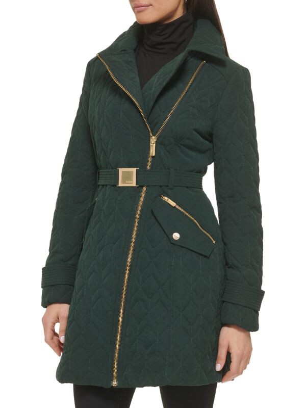 

Стеганое пальто с поясом Guess Spruce, Серый, Стеганое пальто с поясом Guess Spruce