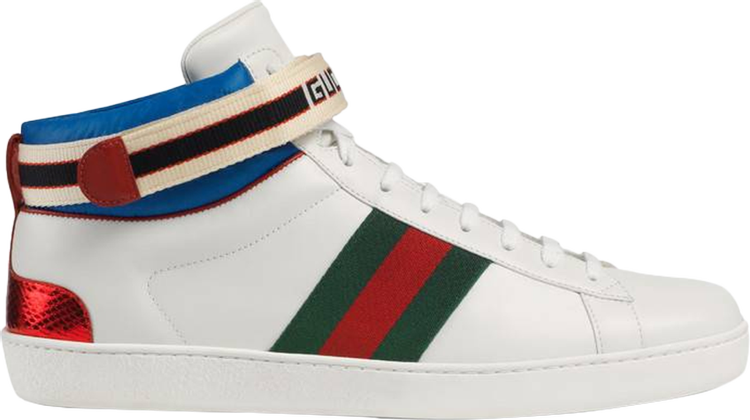 Кроссовки Gucci Stripe Ace High Top, белый - фото