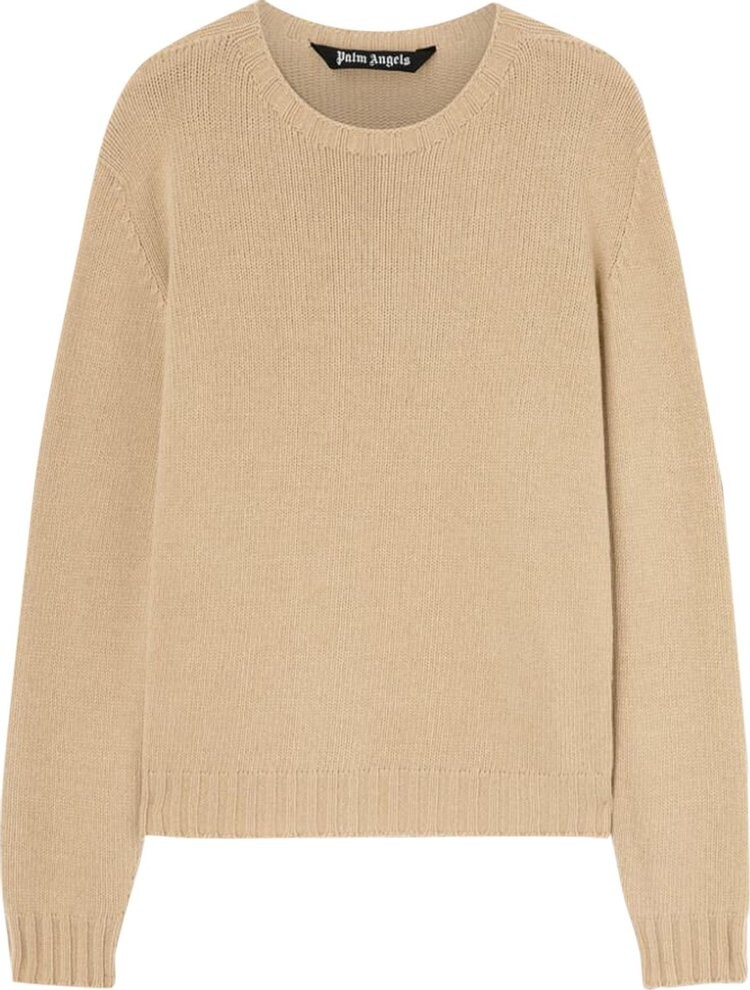 

Свитер Palm Angels Curved Logo Sweater 'Beige/White', кремовый