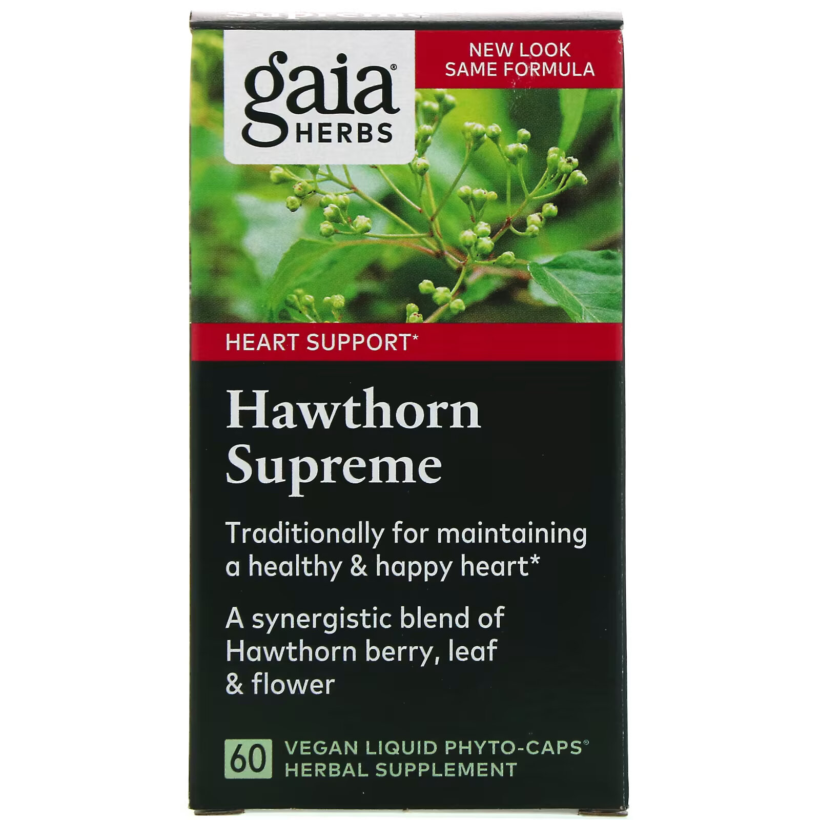 цена Gaia Herbs, Hawthorn Supreme, 60 растительных капсул с жидкостью