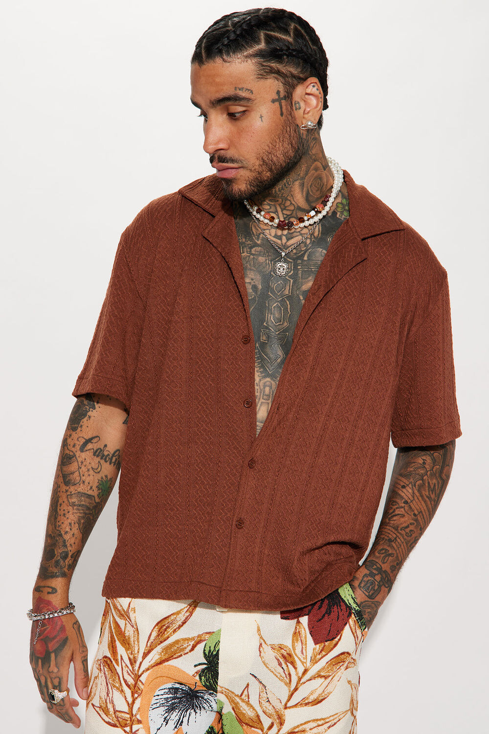 

Рубашка Fashion Nova ZDF01K310013, коричневый