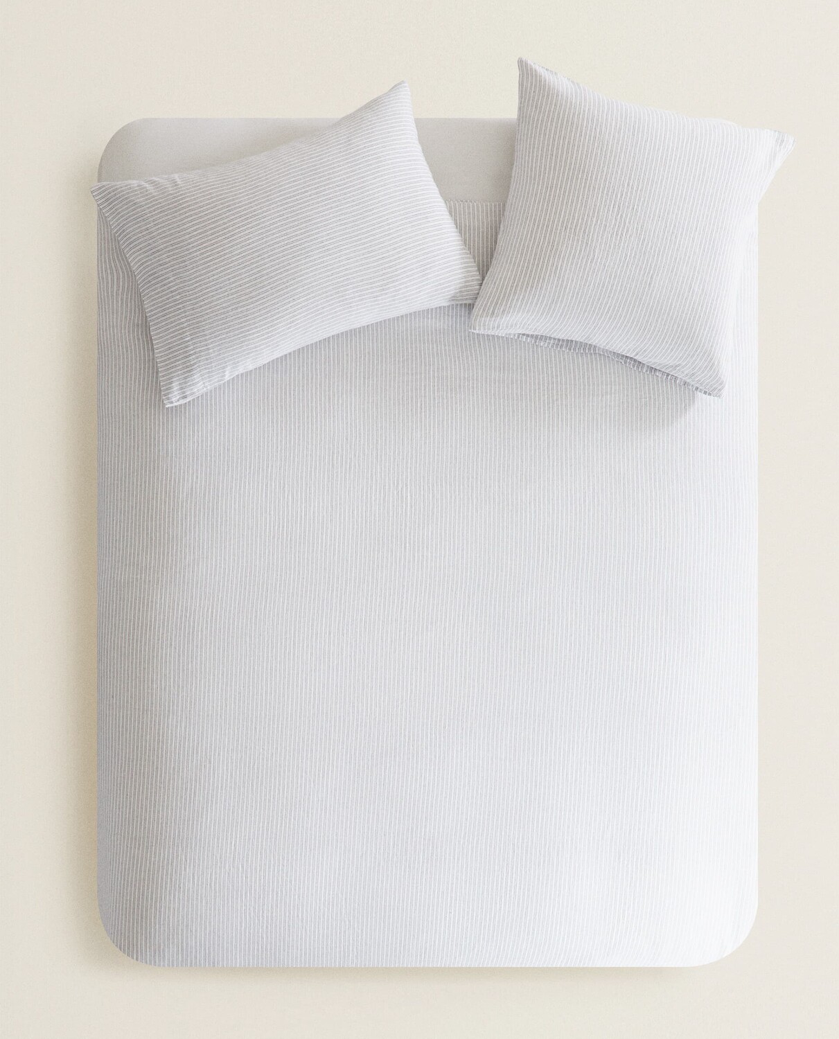 

Пододеяльник Zara Home Striped Linen, белый/синий