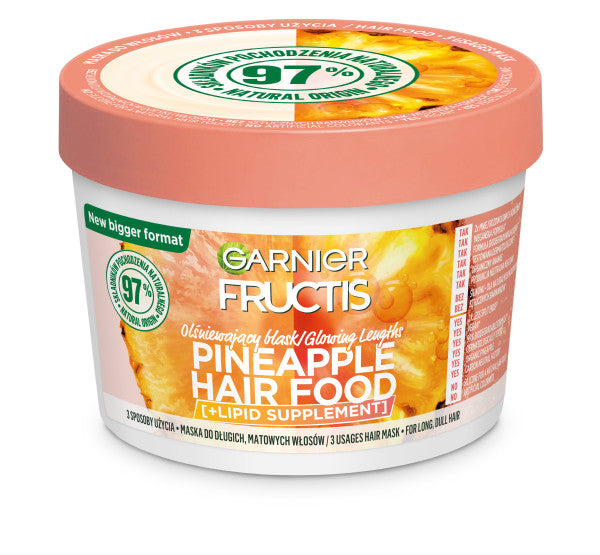 Garnier Fructis Pineapple Hair Food маска для длинных и тусклых волос 400мл кондиционер для волос fructis hair food acondicionador papaya reparadora garnier 350 ml