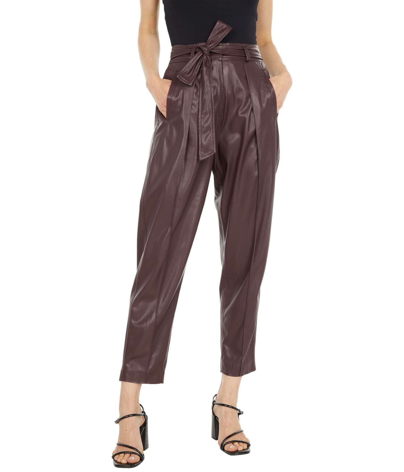 Брюки Blank NYC, Faux Leather Trousers with Self Belt