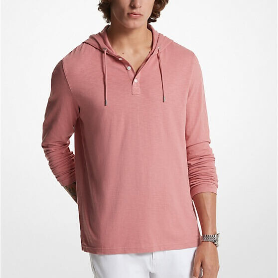 

Толстовка Michael Kors Slub Cotton Henley, темно-розовый