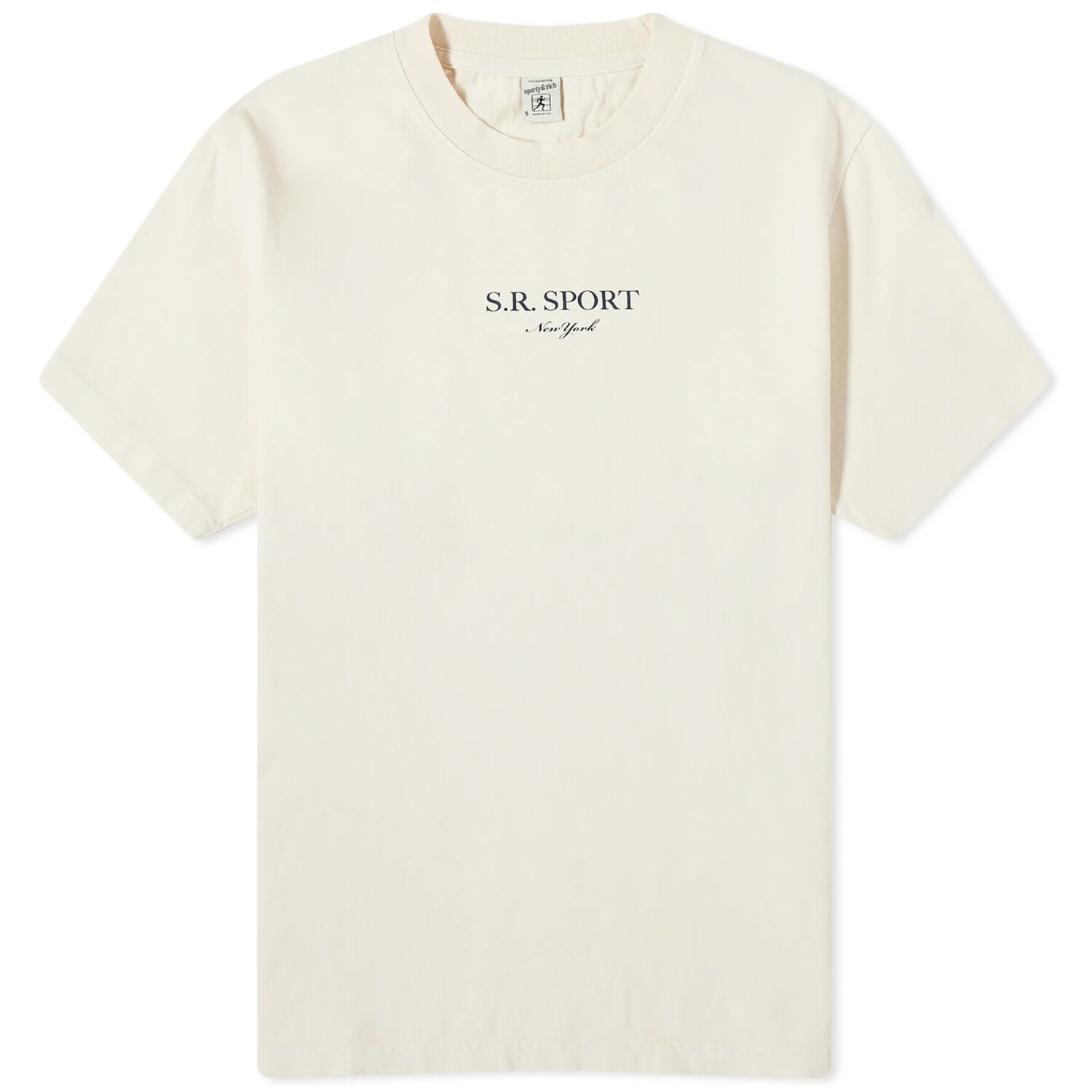 

Футболка Sporty & Rich Wimbldon Cropped, кремовый/синий, Бежевый
