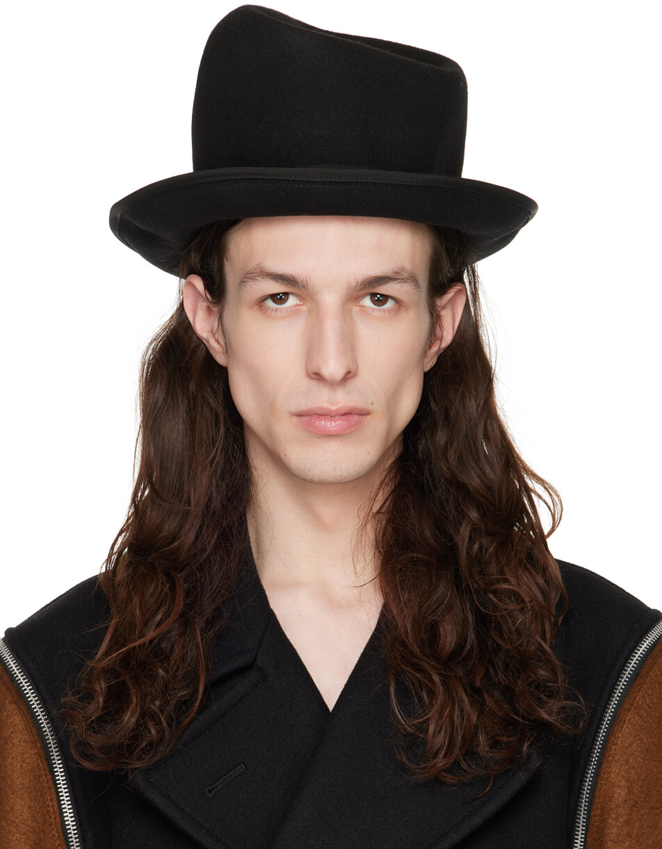 

Черная шерстяная структурированная шляпа Comme des Garçons Homme Plus