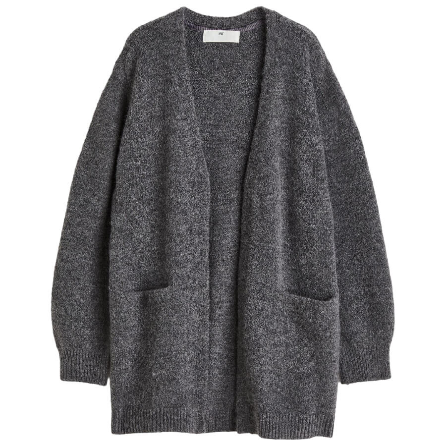 

Кардиган H&M Oversized, темно-серый меланж