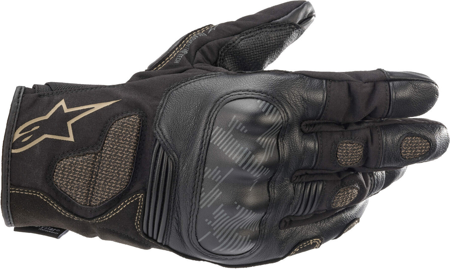 

Перчатки Alpinestars Corozal V2 Drystar мотоциклетные, черно-золотистые