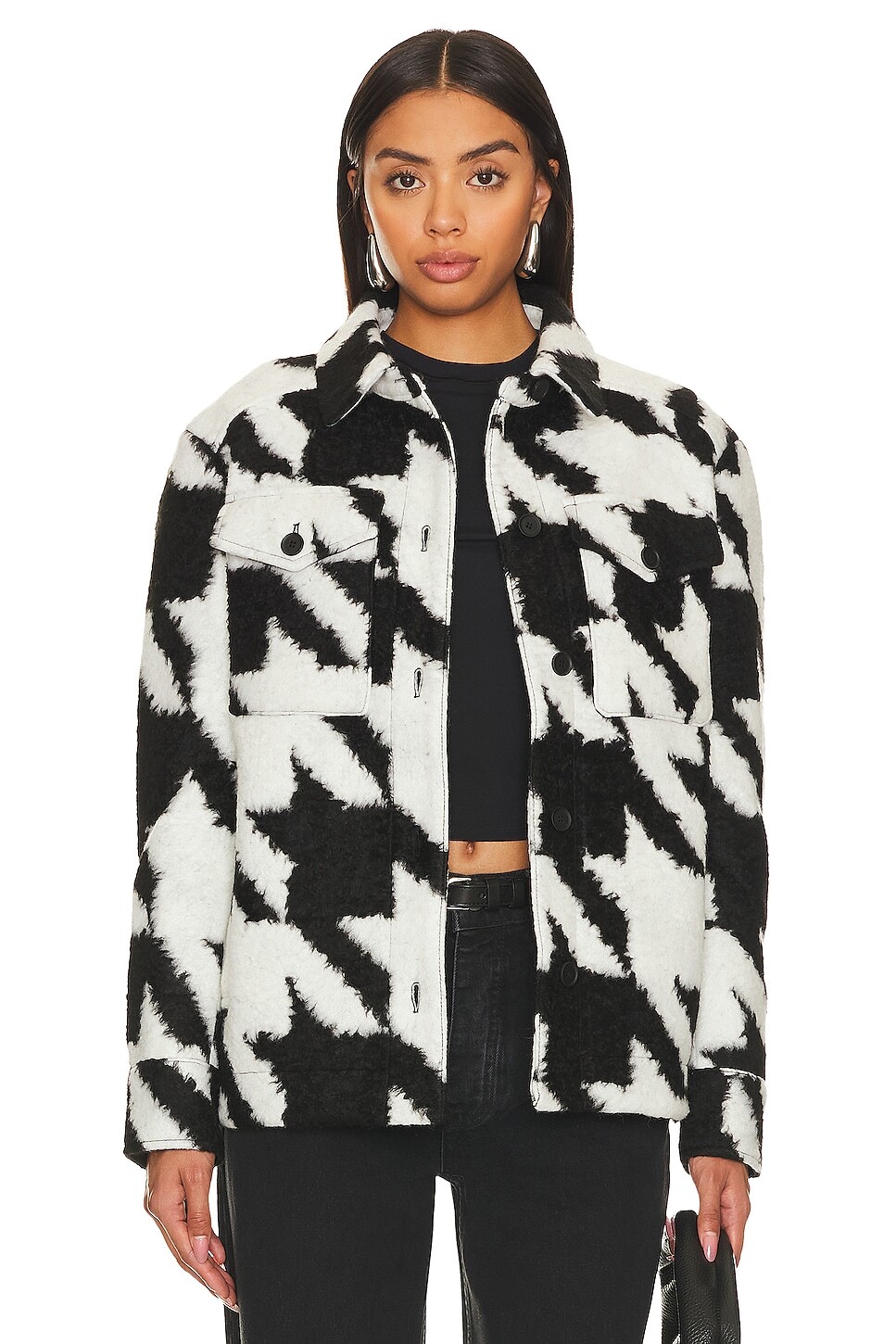 

Куртка ALLSAINTS Rosey Mono, цвет Black & White