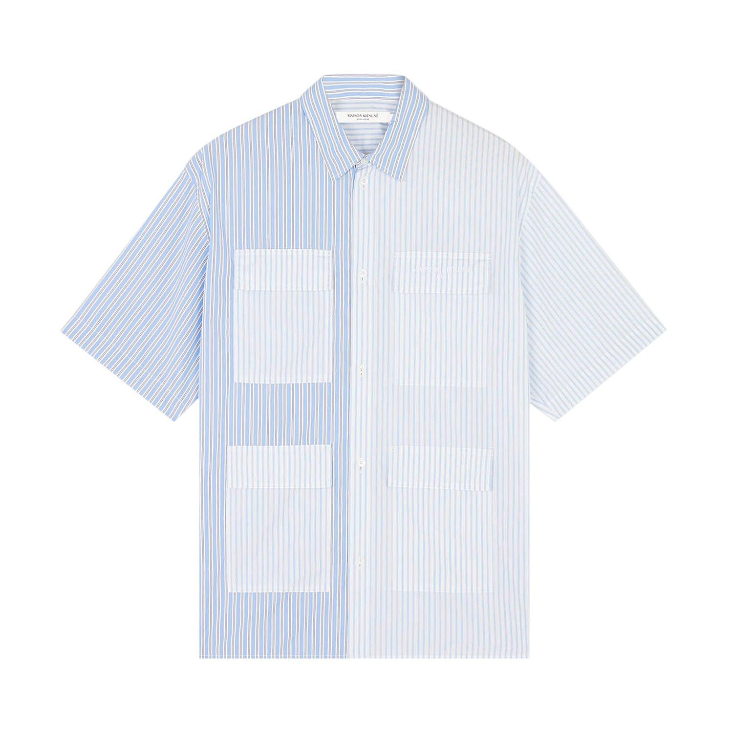 

Рубашка с несколькими карманами Maison Kitsuné, цвет Синий