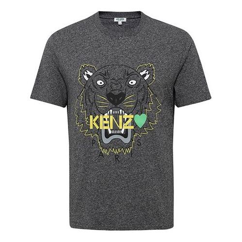 

Футболка Men's KENZO Classic Tiger Head Pattern Pure Cotton Short Sleeve Dark Grey T-Shirt, серый