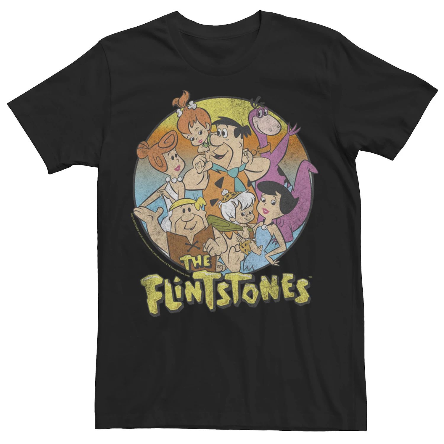 Мужская футболка с потертостями и групповым портретом The Flintstones Licensed Character фото