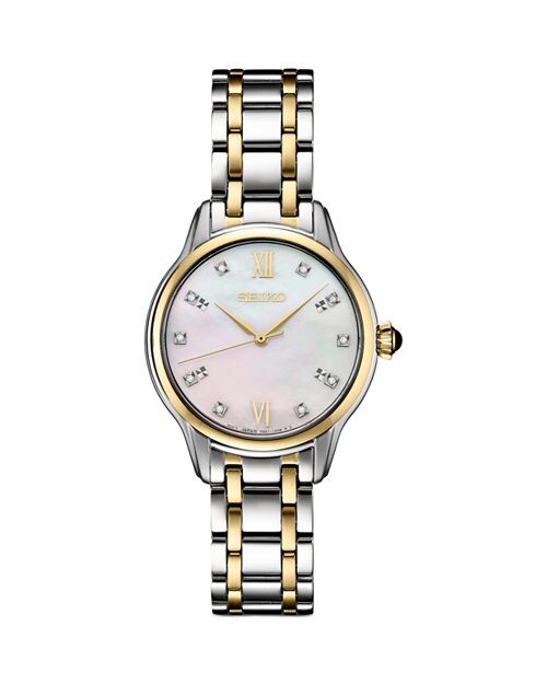 

Часы Seiko с бриллиантами, 29,5 мм Seiko Watch, цвет Silver