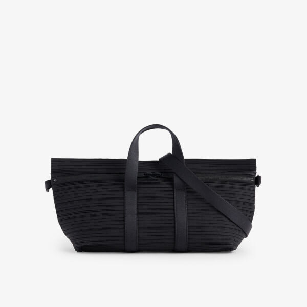 

Плиссированная плетеная сумка с верхней ручкой Pleats Please Issey Miyake, черный