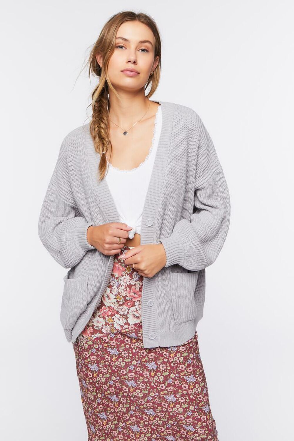 

Кардиган с заниженными рукавами Forever 21, серый