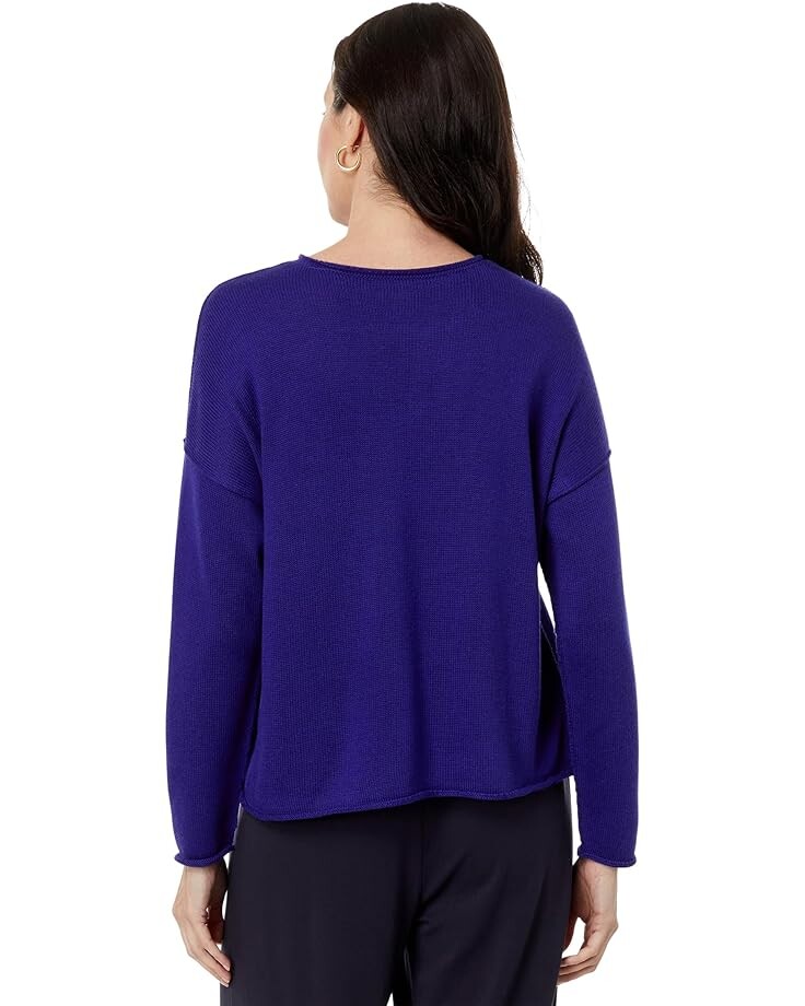 

Свитер Eileen Fisher Petite Crew Neck Boxy Pullover, цвет Blue Violet