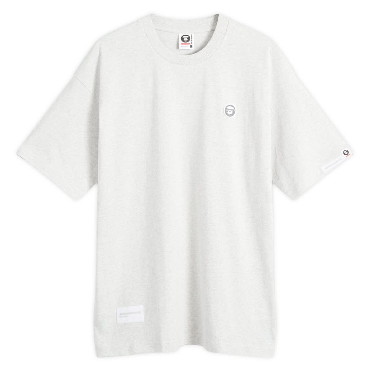 

Футболка Aape Silcone Badge Crew Neck T-Shirt, цвет Heather White