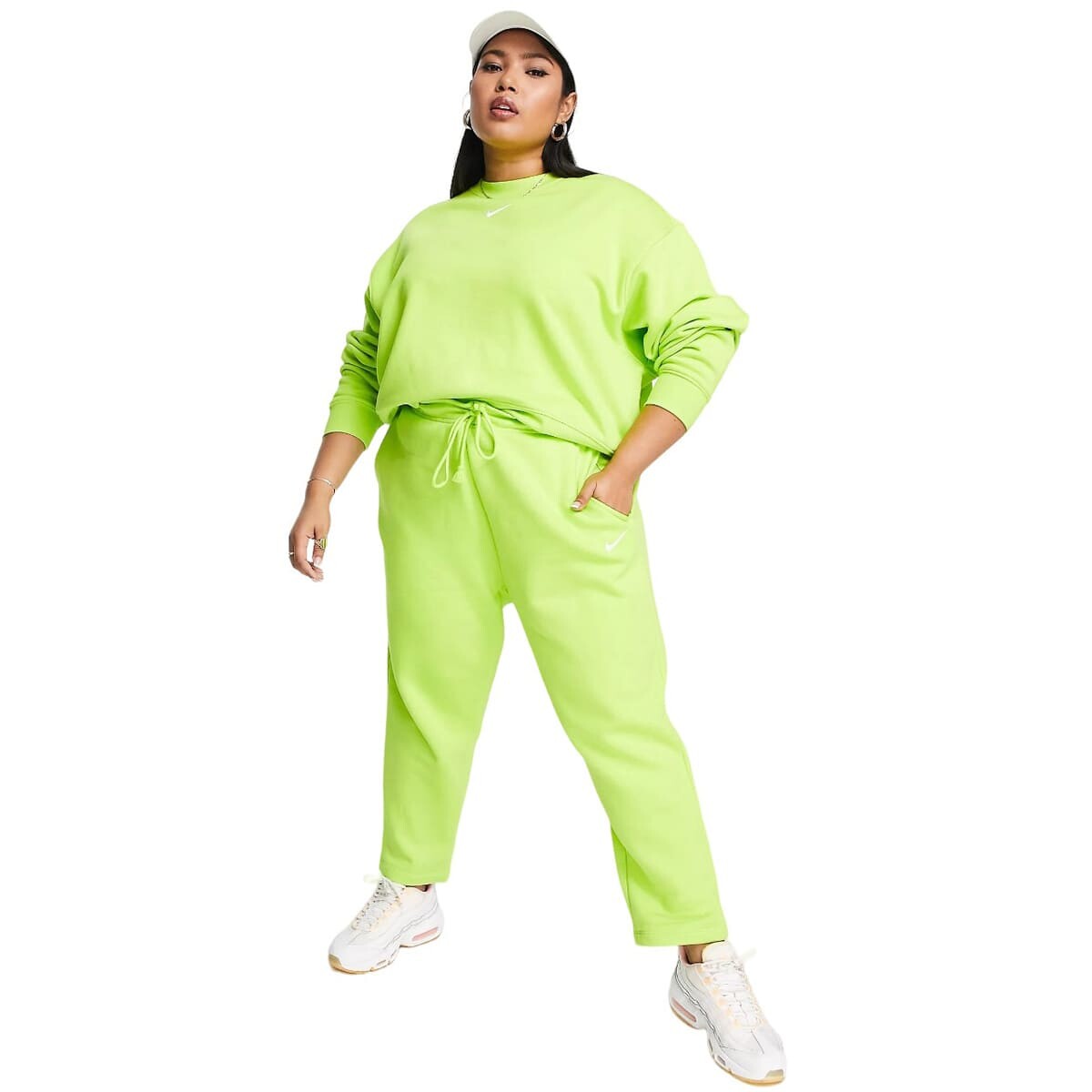 

Свитшот Nike Mini Swoosh Oversized Cropped, светло-зеленый