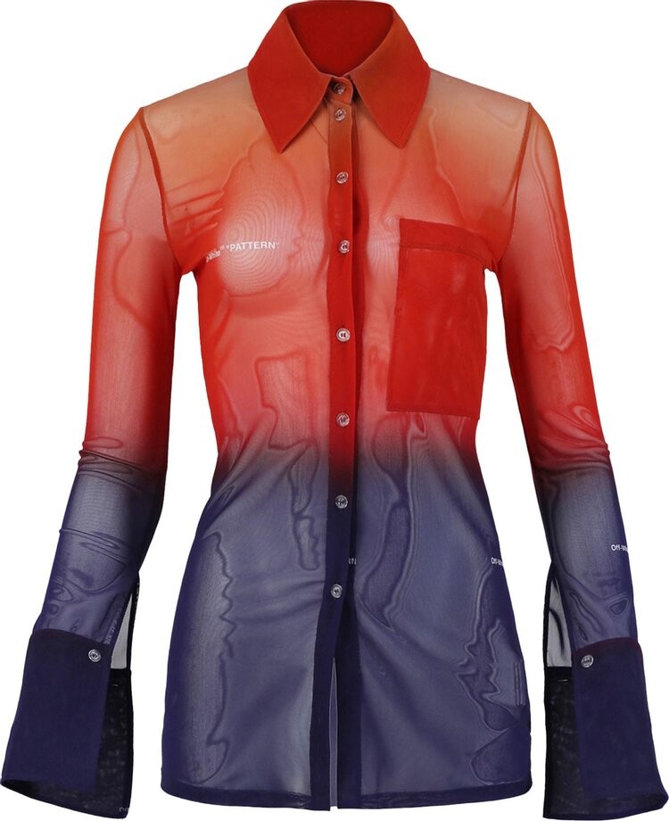 

Рубашка Off-White Blurred Tulle Fitted Shirt 'Red/Blue', разноцветный