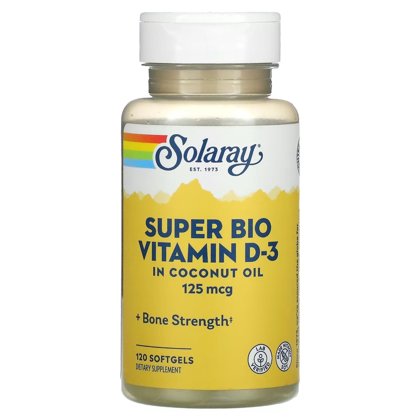 Solaray Супер био витамин D-3 5 000 МЕ, 120 мягких таблеток solaray витамин d 3 10 мкг 120 мягких таблеток