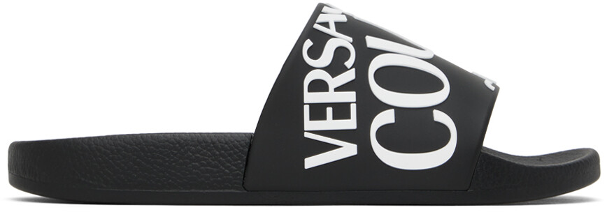 

Черные шлепанцы с тиснением для бассейна Versace Jeans Couture