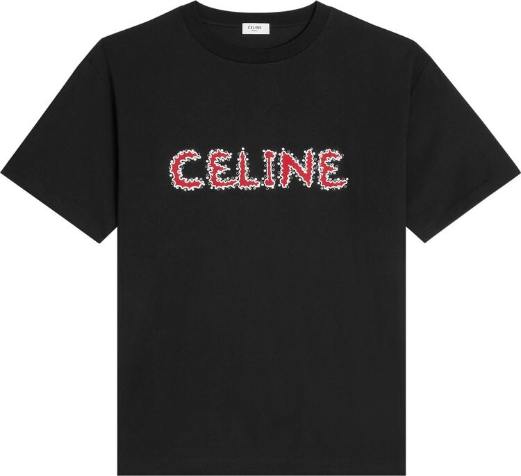 

Футболка CELINE Logo T-Shirt 'Black/Red', черный