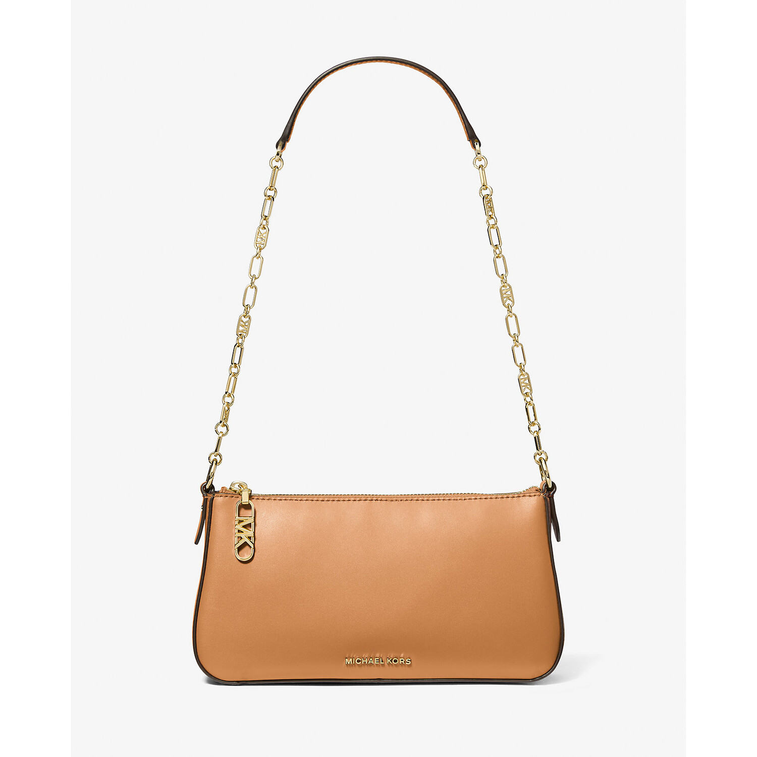 Сумка Michael Michael Kors Empire Medium Leather Pochette, коричневый цена и фото