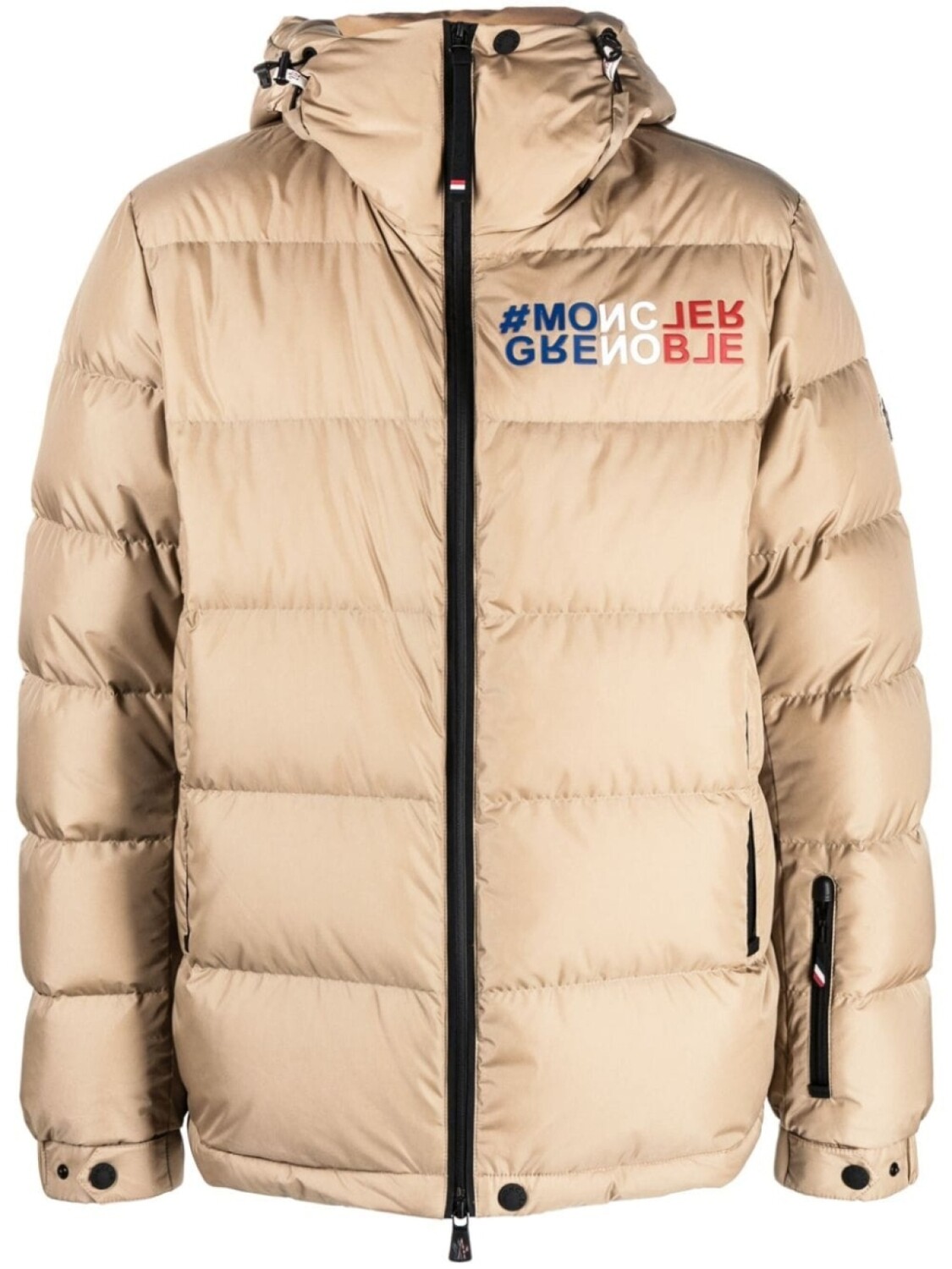 

Moncler Grenoble пуховик с логотипом, коричневый