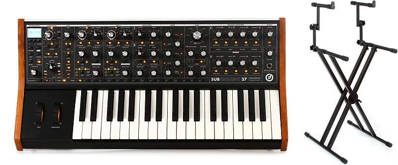 

Аналоговый синтезатор Moog Subsequent 37 в комплекте с Gator Frameworks GFW-KEY-5100X Deluxe 2-уровневая подставка для клавиатуры X-Style Moog + Gator Frameworks LPS-SUB-006-01=1 GFW-KEY-5100X=1