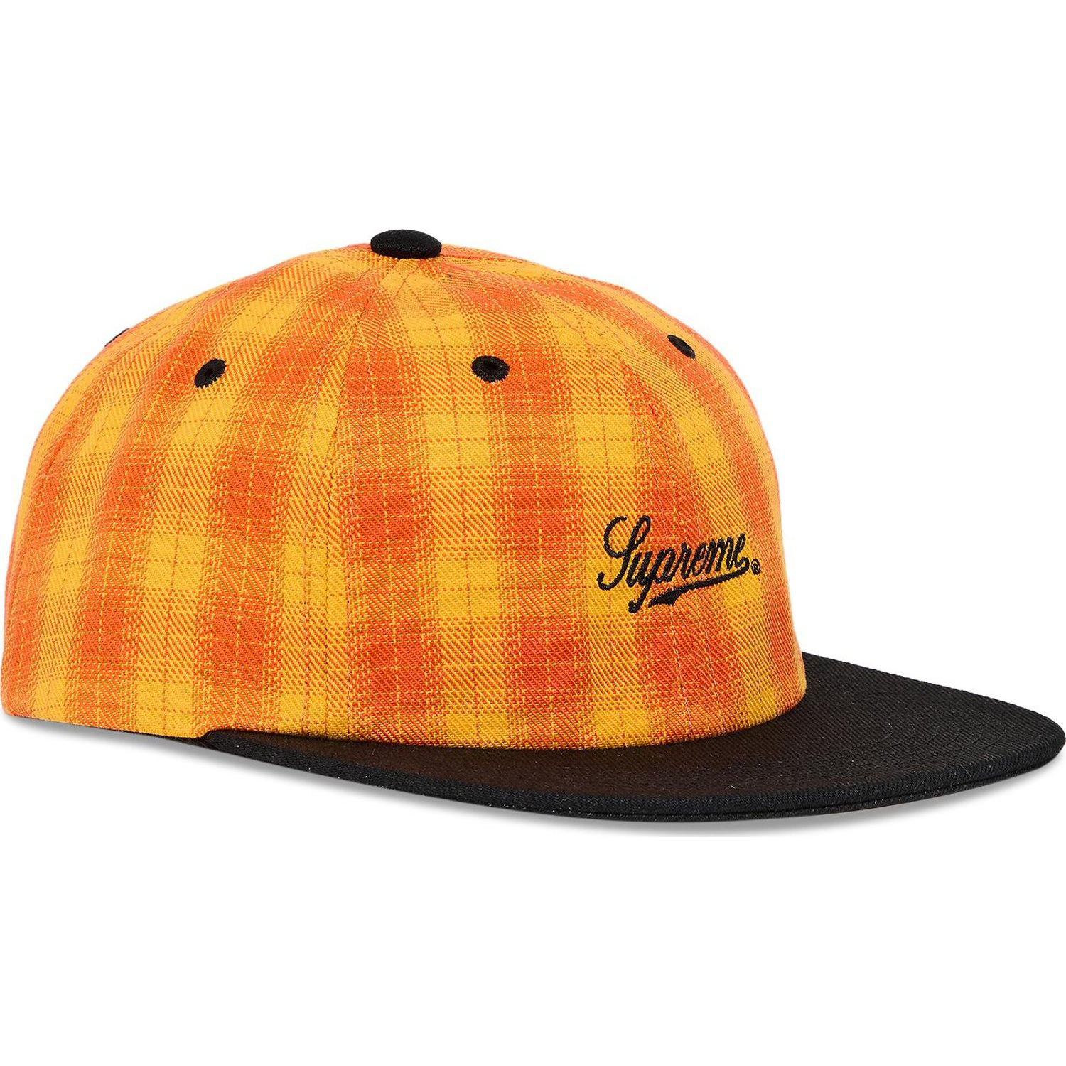 цена Бейсболка Supreme Script Logo 6-Panel Plaid, оранжевый