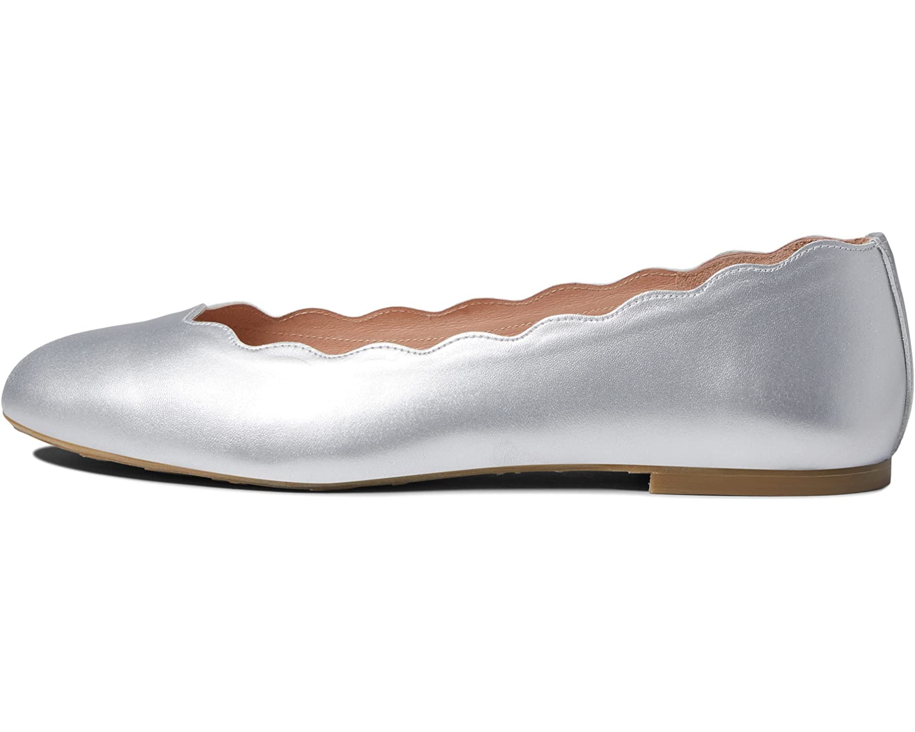 Туфли на плоской подошве Jigsaw French Sole, серебряный металлик