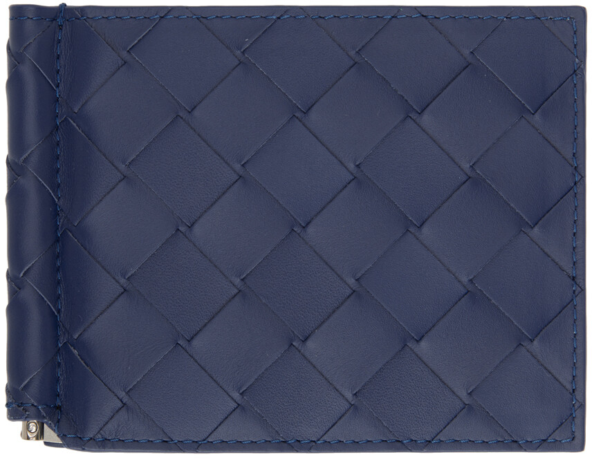 

Темно-синий бумажник с зажимом для купюр Bottega Veneta