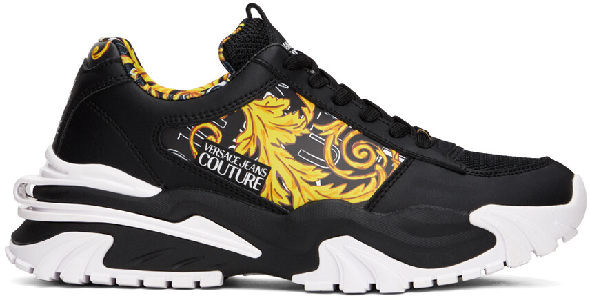 

Черно-золотые кроссовки Trail Trek Versace Jeans Couture, Черный