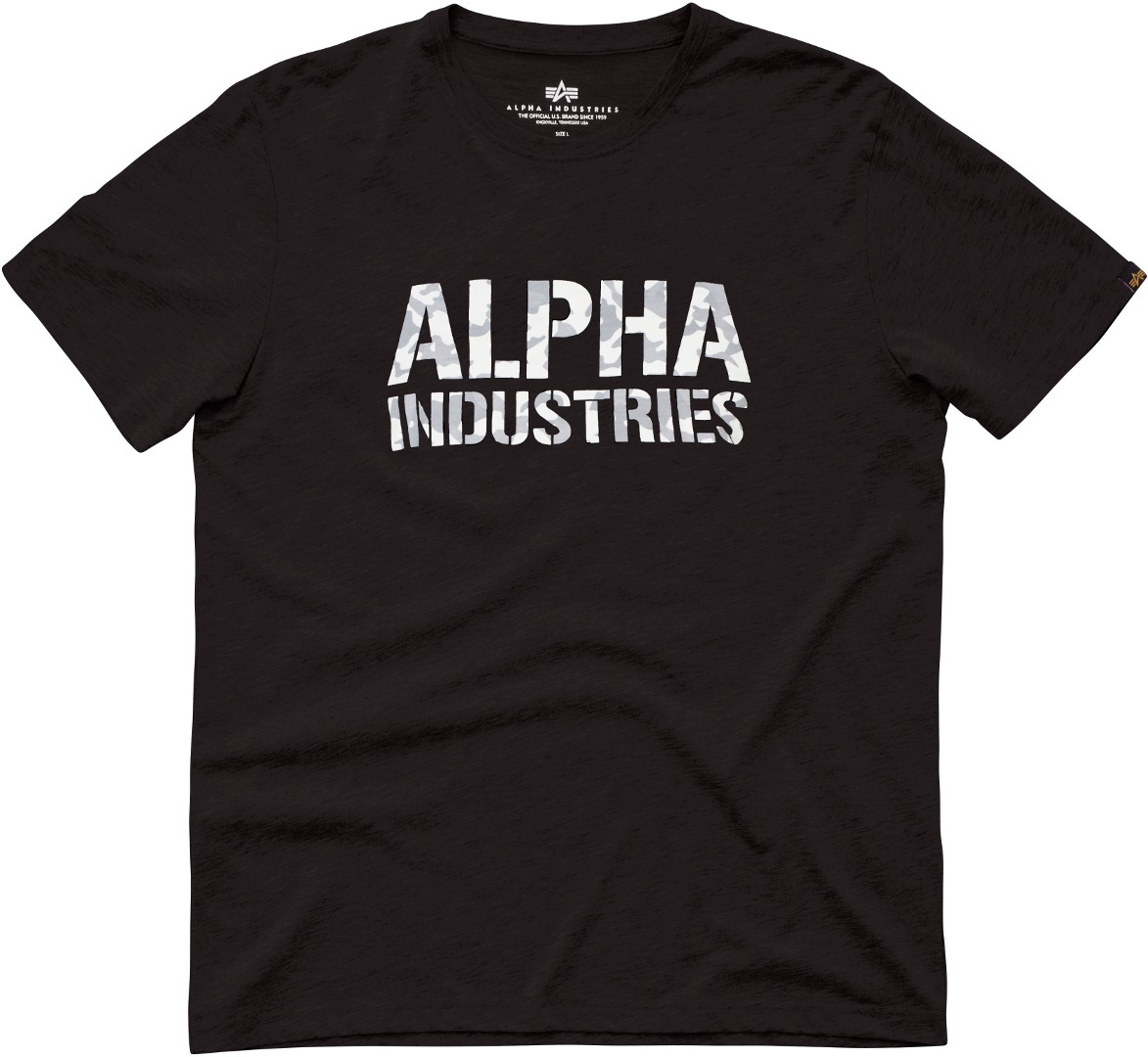 Футболка Alpha Industries Camo Print, черно-белая